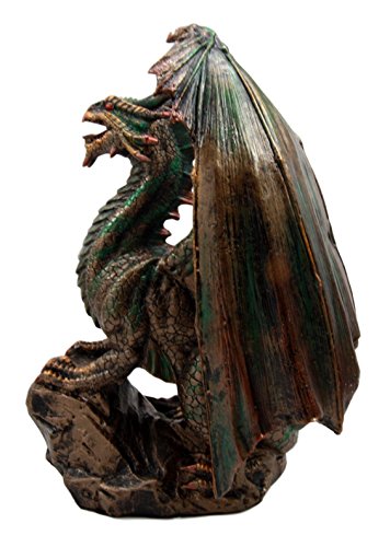 Ebros Lord Of The Skies Roaring Rust Fire Dragon Figurine 9" H Mythical Fantasy
