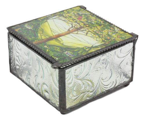 Ebros Louis Comfort Tiffany Northrop Tree Of Life Stained Glass Art Jewelry Box