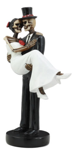 Ebros Love Never Dies Couple Wedding Groom Carrying Bride Skeleton Cake Topper