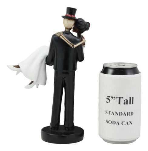 Ebros Love Never Dies Couple Wedding Groom Carrying Bride Skeleton Cake Topper