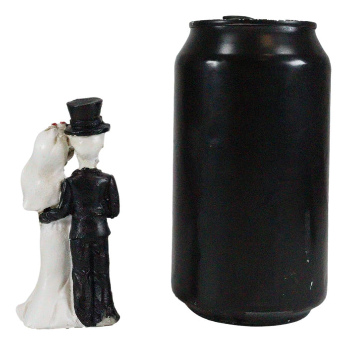 Ebros Love Never Dies Eternal Wedding Skeleton Couples In Tuxedo & Gown Mini Figurines