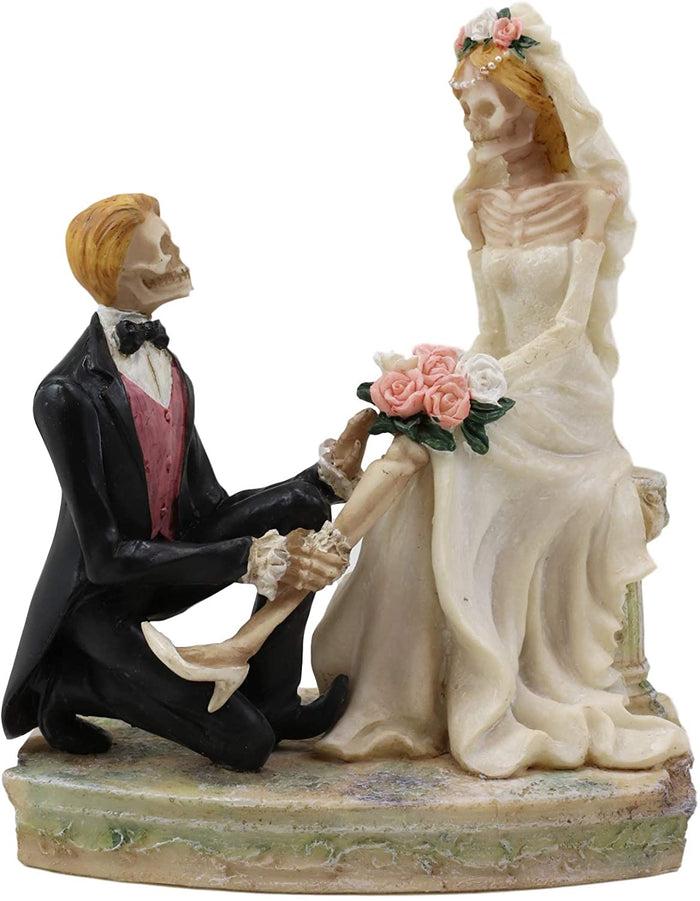 Ebros Love Never Dies Skeleton Bridal Couple Garter Removal Wedding Figurine