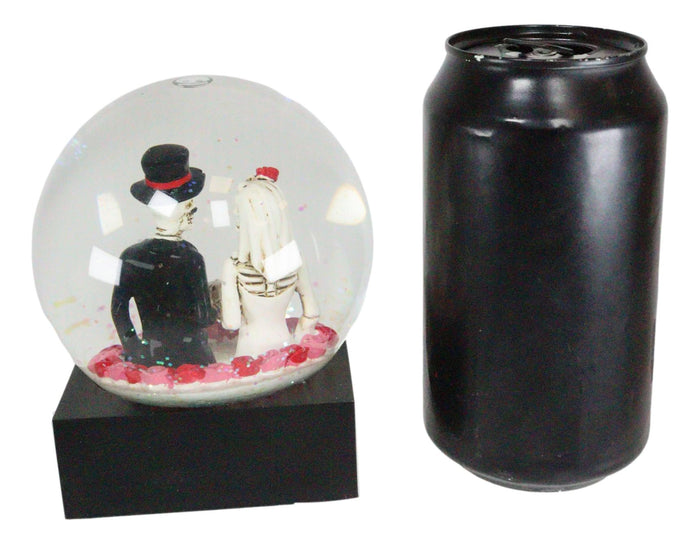 Ebros Love Never Dies Wedding Day Bride And Groom Skeleton Glitter Water Globe