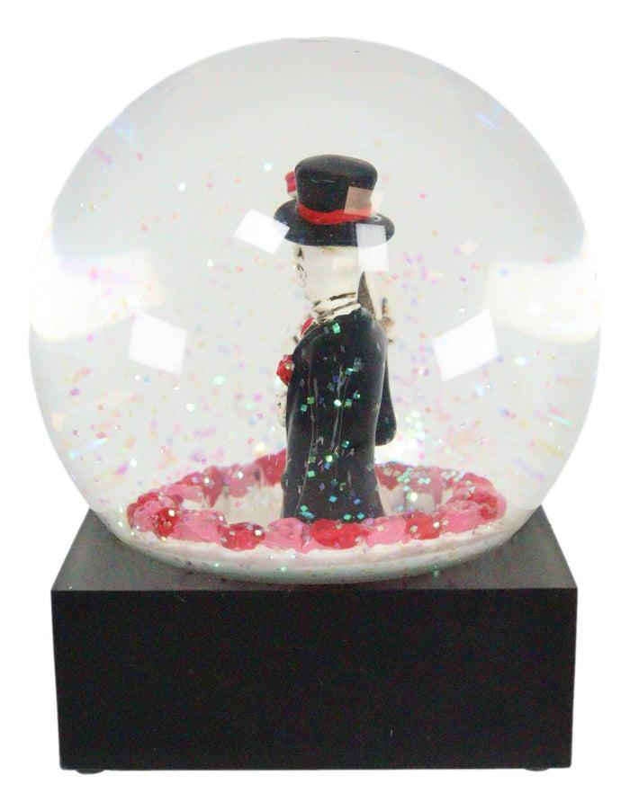 Ebros Love Never Dies Wedding Day Bride And Groom Skeleton Glitter Water Globe