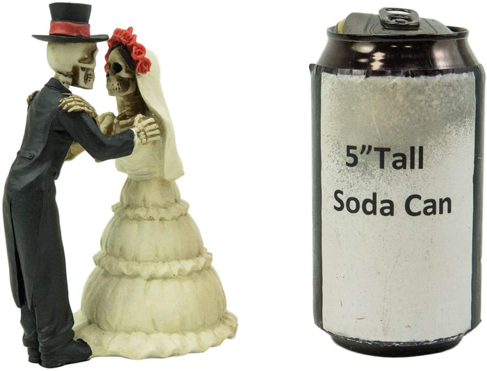 Ebros Love Never Dies Wedding Kiss Bride And Groom Skeleton Figurine 5.75"H