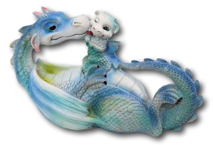 Ebros Lovely Dragon Mother With Baby Dragon Motherhood Family Resin Figurine
