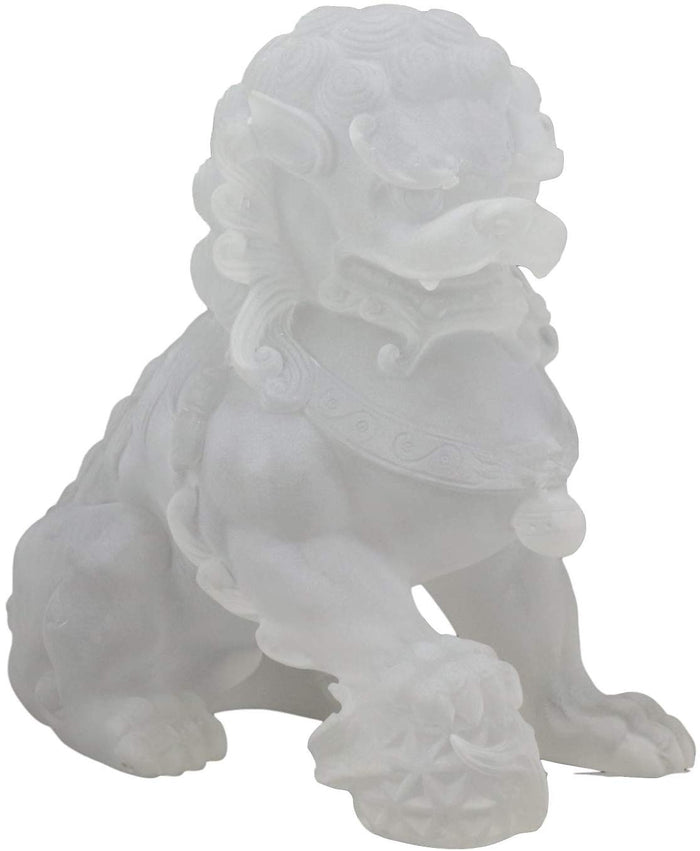 Ebros Lucite Acrylic Translucent Left And Right Pair Of Foo Dog Lion Statues Set