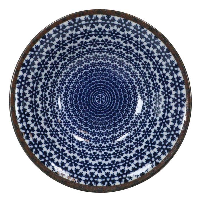 Ebros Made In Japan 4 Piece Geometry Ceramic Dining Rice Meal Soup Bowls 5.5"Diameter