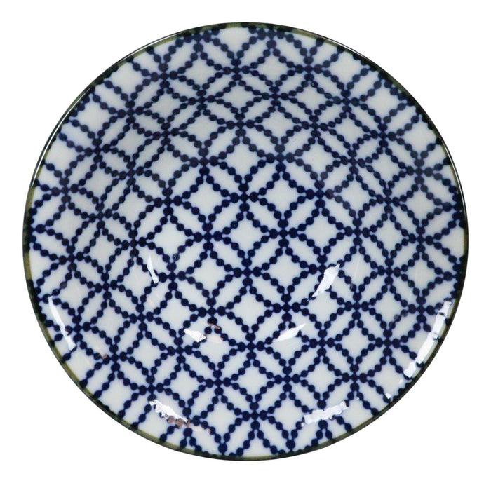 Ebros Made In Japan 4 Piece Geometry Ceramic Dining Rice Meal Soup Bowls 5.5"Diameter