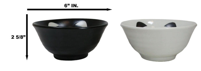 Ebros Made In Japan Black And White Lucky Meow Cats Bowl Set Of 2 With Chopstick