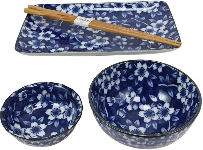 Ebros Made In Japan Dinnerware 8pc Set For 2 Plates Bowls Dish & Chopsticks