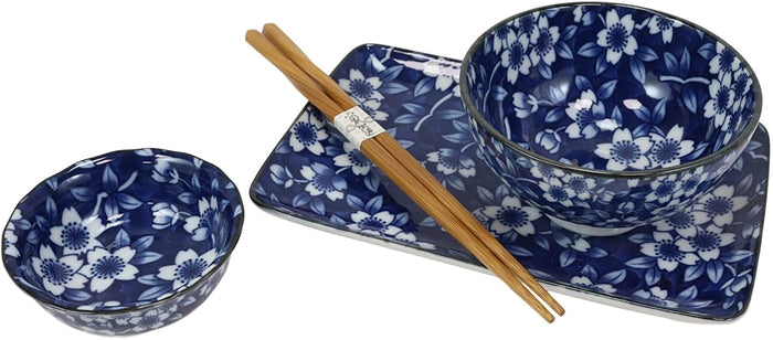 Ebros Made In Japan Dinnerware 8pc Set For 2 Plates Bowls Dish & Chopsticks