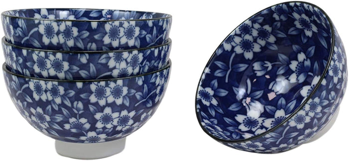 Ebros Made In Japan Ming Design 12oz Rice Soup Cereal Porcelain Bowls Set Of 4