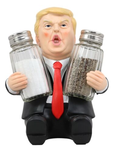 Ebros Make Flavor Great Again US President Trump Salt & Pepper Shakers Holder