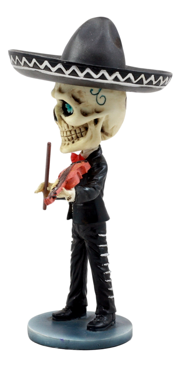 Ebros Mariachi Violin Player Bobblehead Figurine Day Of The Dead 6.5"H Figurine