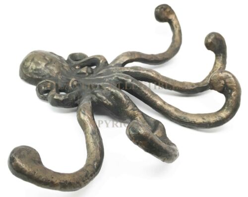 Ebros Marine Ocean Sea Giant Octopus Wall Mount Iron Coat Key Hook Hanger