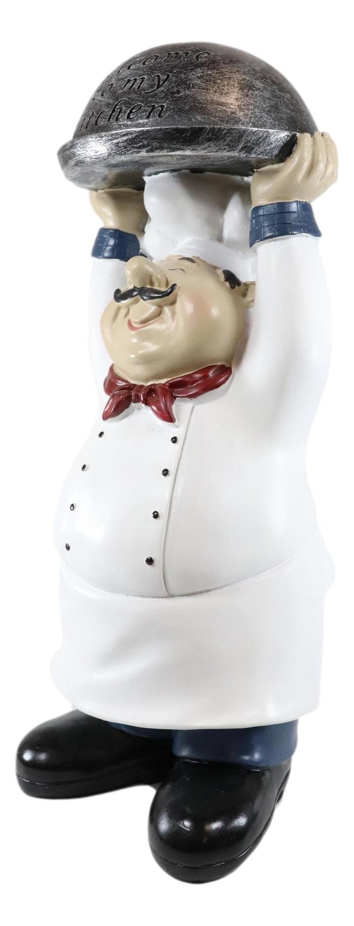 Ebros Master Bistro Chef Holding Melting Dome Tray Welcome Figurine 14"Tall