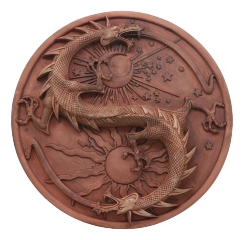 Ebros Maxine Miller Double Dragon Alchemy In Robust Yin Yang Astrology Wall Plaque