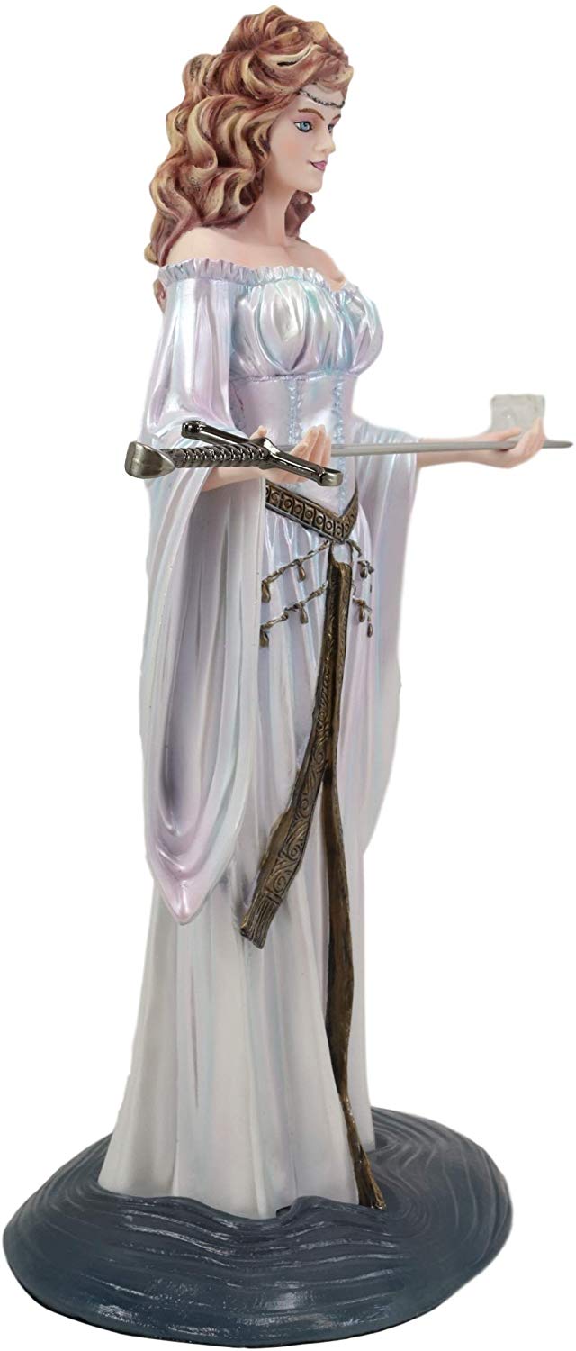 Ebros Medieval Arthurian Legend Lady Of The Lake Holding Excalibur Statue 13.5 H