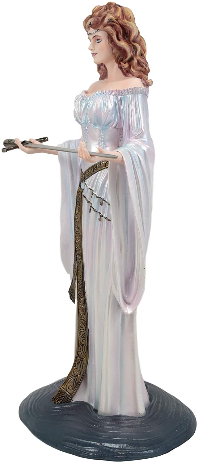 Ebros Medieval Arthurian Legend Lady Of The Lake Holding Excalibur Statue 13.5 H