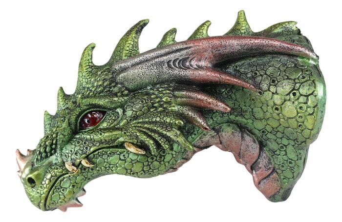 Ebros Medieval Castle Dungeon Chained Green Pagoda Dragon Wall Plaque W/ LED Eyes