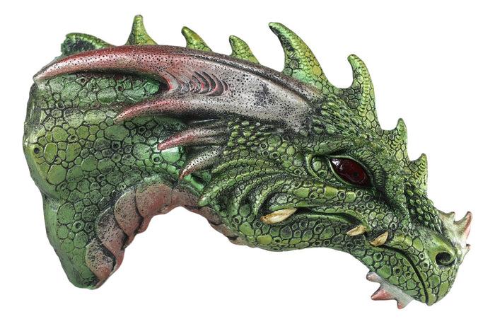 Ebros Medieval Castle Dungeon Chained Green Pagoda Dragon Wall Plaque W/ LED Eyes