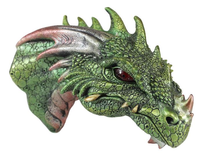 Ebros Medieval Castle Dungeon Chained Green Pagoda Dragon Wall Plaque W/ LED Eyes