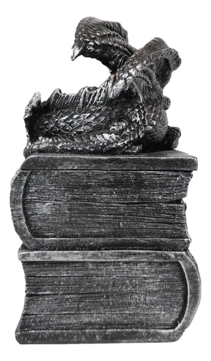 Ebros Medieval Fantasy Dragon Guardian Of Knowledge Decorative Jewelry Box Figurine