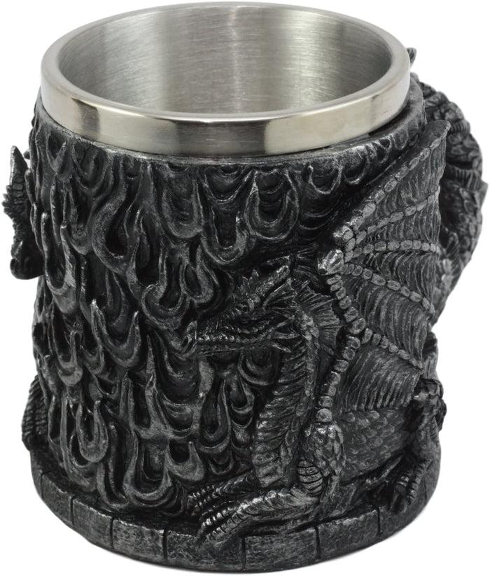 Ebros Medieval Flames Fire Dragon Mug Beer Stein Tankard Coffee Cup 5.75"Long