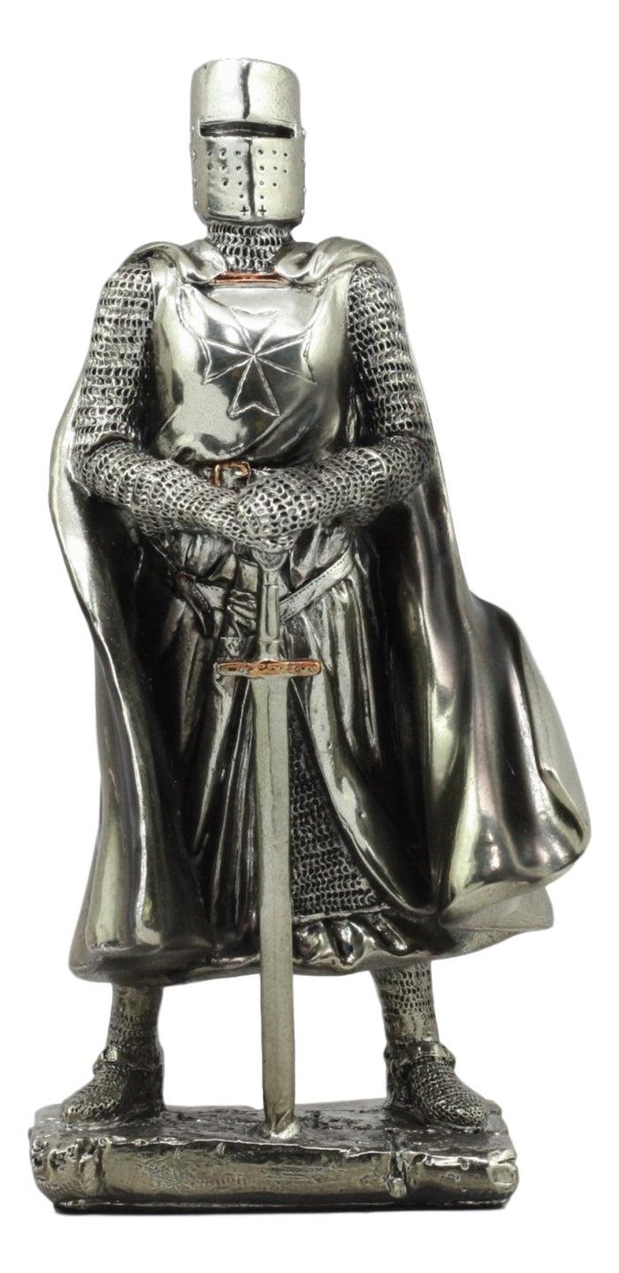 Ebros Medieval Holy Roman Empire Caped Crusader Knight W/ Sword Statue Suit Of Armor