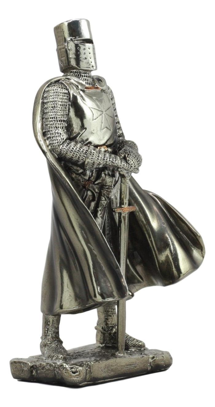 Ebros Medieval Holy Roman Empire Caped Crusader Knight W/ Sword Statue Suit Of Armor
