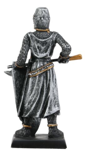 Ebros Medieval Knight Crusader Axeman Dollhouse Miniature Figurine 4" H Suit Of Armor