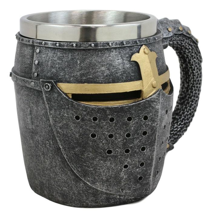 Ebros Medieval Knight Of The Cross Suit Of Armor Helm Drinkware Mug Cup 6.5"L