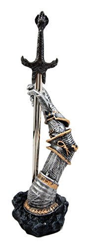 Ebros Medieval Knight Suit Of Armor & Excalibur Sword Letter Opener Figurine