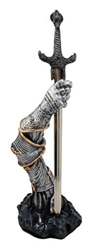 Ebros Medieval Knight Suit Of Armor & Excalibur Sword Letter Opener Figurine