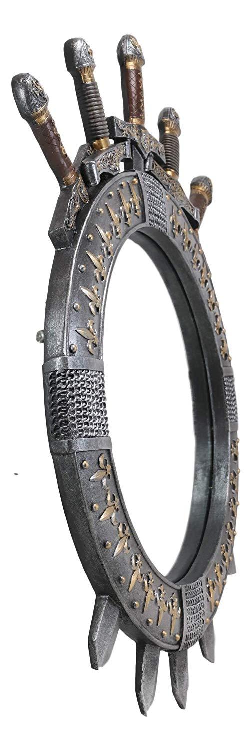 Ebros Medieval Knight Throne Of Swords Valyrian Steel Blades Clad Wall Mirror