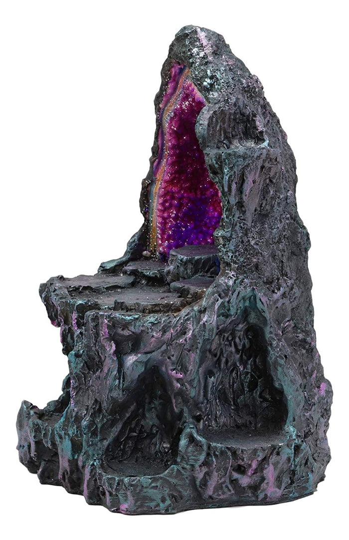 Ebros Medieval Renaissance Faux Crystal Cave Rock Geode With Color Changing LED Night Light Display Stand Statue 10.5" Tall For Miniature Dragons Decorative Figurine Housing Fantasy Sculptures