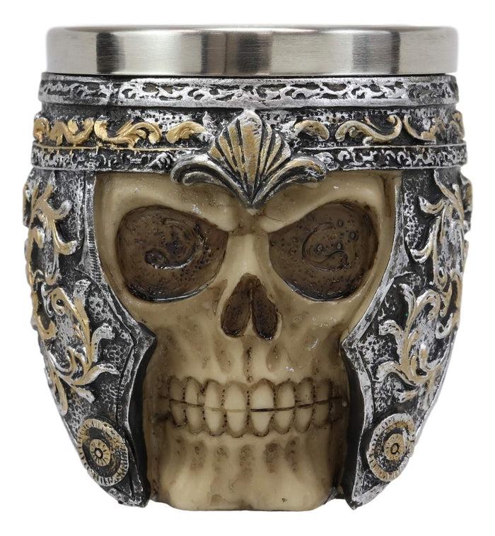 Ebros Medieval Roman Centurion Knight Skull With Helmet Tea Coffee Cup Mug Set Of 4