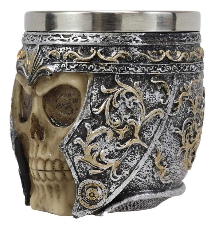 Ebros Medieval Roman Centurion Knight Skull With Helmet Tea Coffee Cup Mug Set Of 4