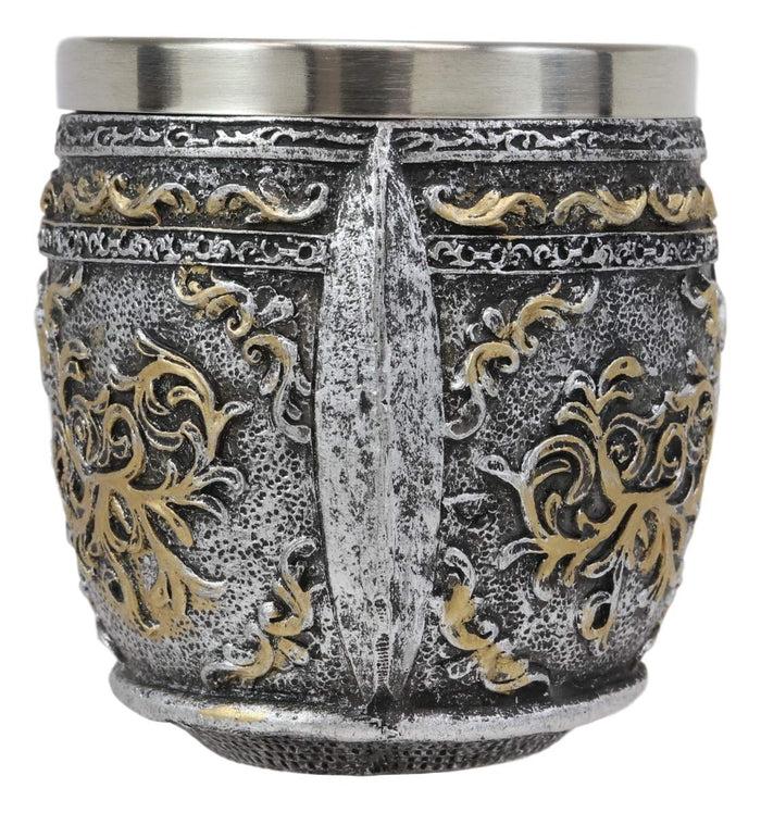 Ebros Medieval Roman Centurion Knight Skull With Helmet Tea Coffee Cup Mug Set Of 4
