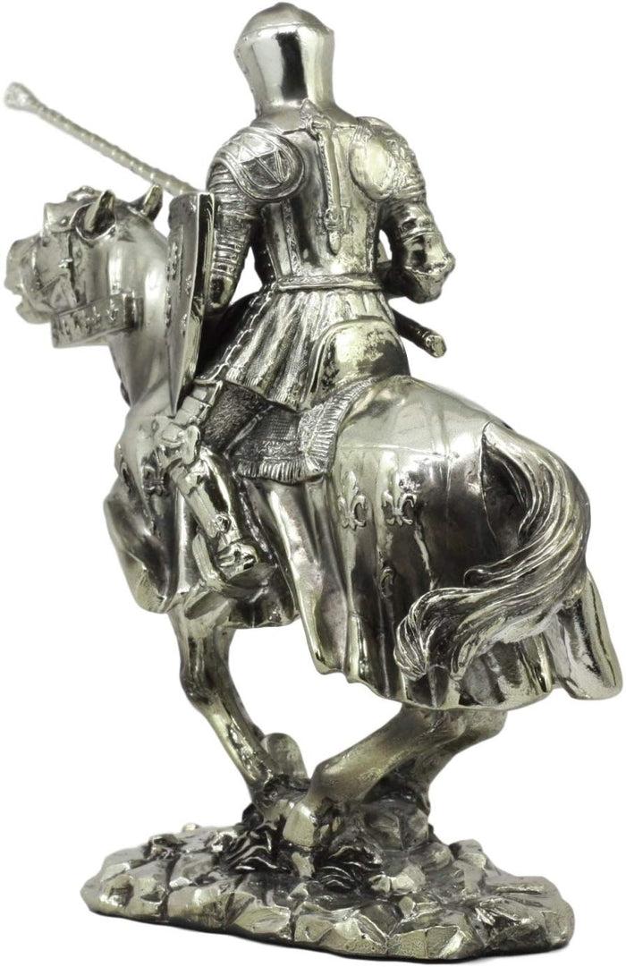 Ebros Medieval Suit Of Armor Knight Jousting On Horse Statue Medieval Tournament Heavy Cavalry Champion With Lance Decorative Figurine
