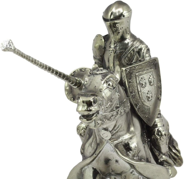 Ebros Medieval Suit Of Armor Knight Jousting On Horse Statue Medieval Tournament Heavy Cavalry Champion With Lance Decorative Figurine