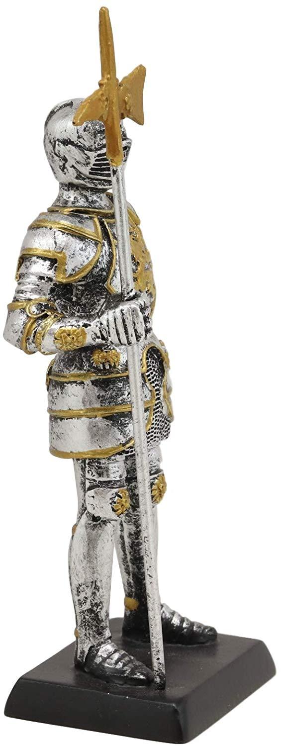 Ebros Medieval Venetian Axe Halberdier Knight Dollhouse Miniature Figurine 5"H