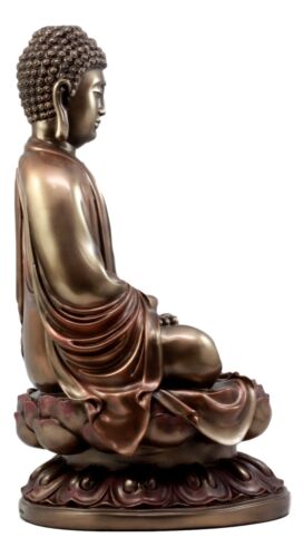 Ebros Meditating Buddha On Lotus Throne Statue 15"H Shakyamuni Enlightened One
