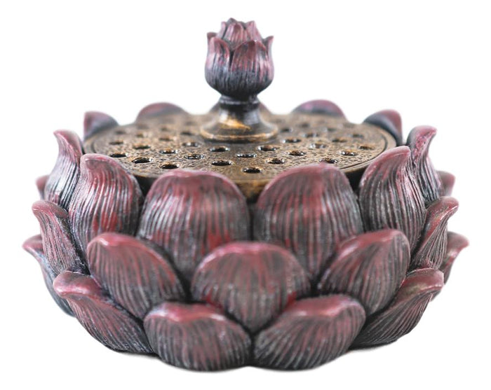 Ebros Meditation Of Buddha Lotus Flower Blossom Multiple Incense Sticks Holder Burner Figurine