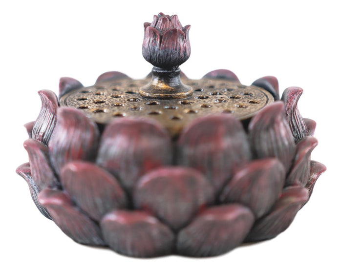 Ebros Meditation Of Buddha Lotus Flower Blossom Multiple Incense Sticks Holder Burner Figurine