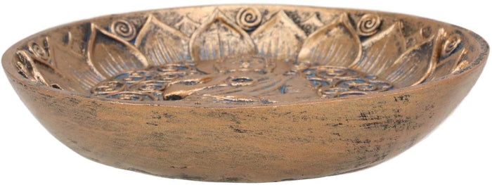 Ebros Meditation Of Shakyamuni Buddha Incense Stick Holder Burner Round Dish 5"L