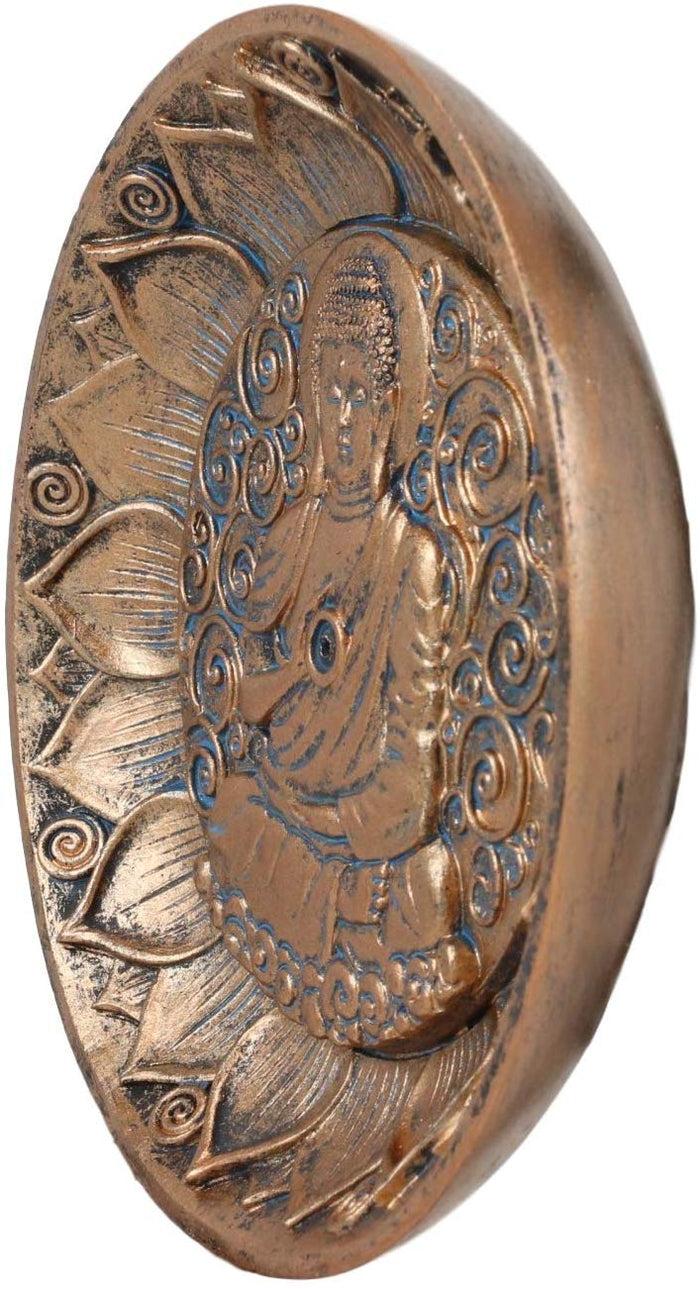 Ebros Meditation Of Shakyamuni Buddha Incense Stick Holder Burner Round Dish 5"L