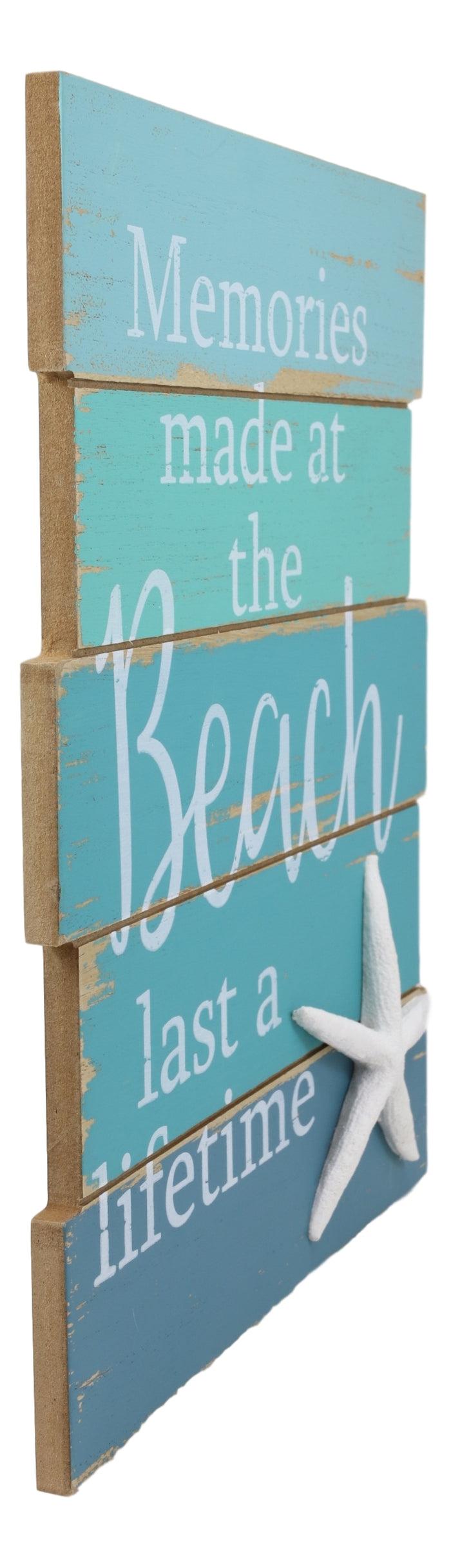 Ebros Memories Made At The Beach Last A Lifetime Starfish Wooden Wall Decor 12"H