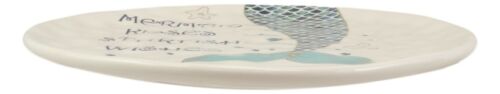 Ebros Mermaid Kisses Starfish Wishes Ceramic Appetizer Salad Plates Set Of 2